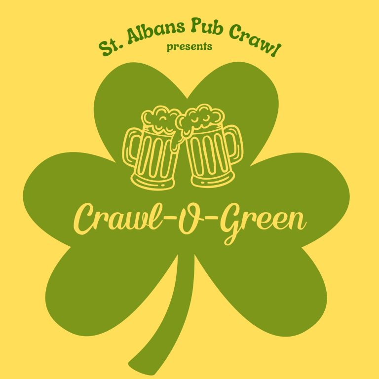 Crawl-O-Green Pub Crawl hits downtown St. Albans on Saturday, March 7, 2026 (7–11 PM).