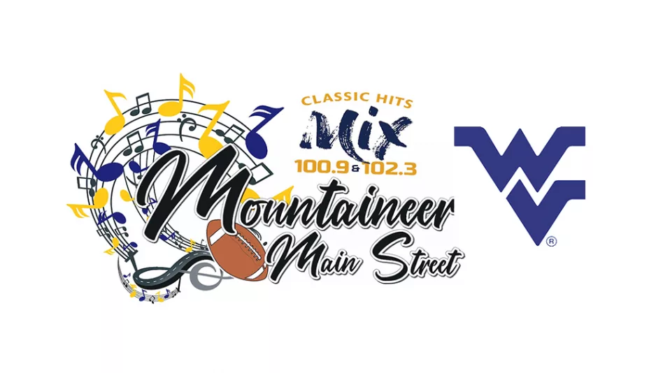 Mountaineer Main Street WVU tailgate street party on Olde Main Plaza in St. Albans, WV